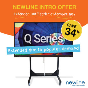 newline q series interactive panel adjustable stand promo 2024 extended